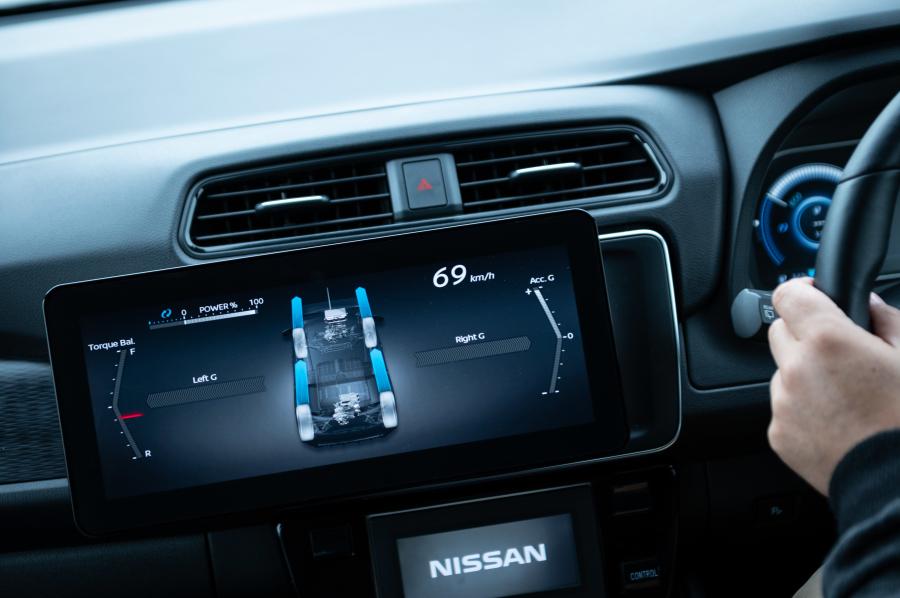 Детали интерьера Nissan Leaf All-Wheel-Control Test Сar 2019 года  (фото 9 из 19)